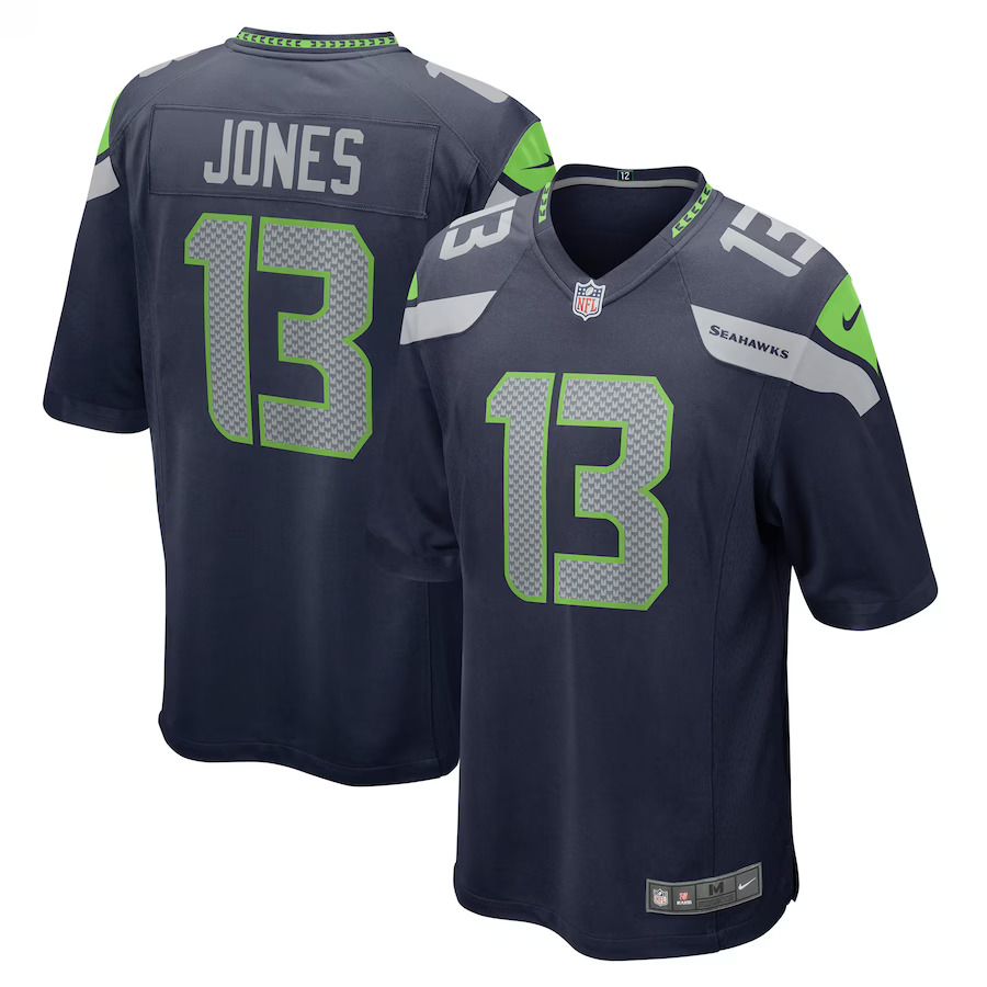 Men Seattle Seahawks 13 Josh Jones Nike College Navy Home Game Player NFL Jersey
